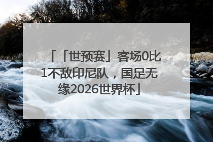 「世预赛」客场0比1不敌印尼队，国足无缘2026世界杯