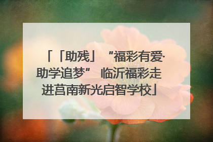 「助残」“福彩有爱·助学追梦” 临沂福彩走进莒南新光启智学校