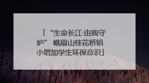 “生命长江·由我守护” 峨眉山桂花桥镇小增加学生环保意识
