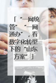 “一网统管”“一网通办”，看数字化转型下的“山东方案”