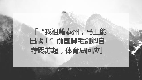 “我祖籍泰州，马上能出战！”前国脚毛剑卿自荐踢苏超，体育局回应