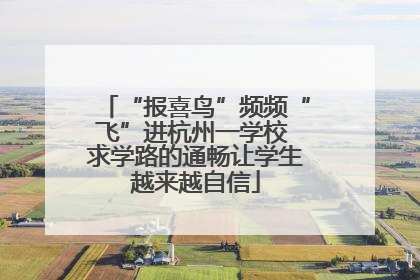 “报喜鸟”频频“飞”进杭州一学校 求学路的通畅让学生越来越自信