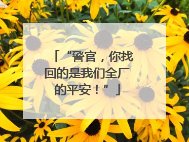 “警官，你找回的是我们全厂的平安！”