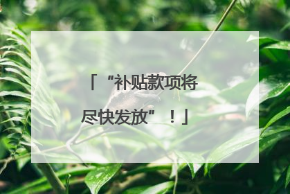 “补贴款项将尽快发放”！