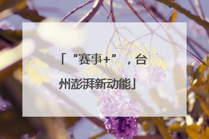 “赛事+”，台州澎湃新动能