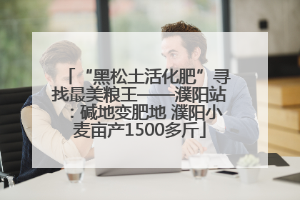 “黑松土活化肥”寻找最美粮王——濮阳站：碱地变肥地 濮阳小麦亩产1500多斤