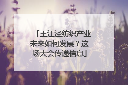 王江泾纺织产业未来如何发展？这场大会传递信息