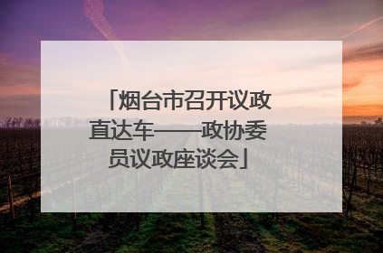 烟台市召开议政直达车——政协委员议政座谈会