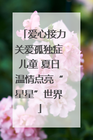 爱心接力关爱孤独症儿童 夏日温情点亮“星星”世界