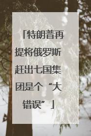 特朗普再提将俄罗斯赶出七国集团是个“大错误”