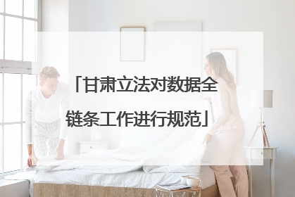 甘肃立法对数据全链条工作进行规范