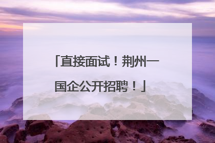 直接面试！荆州一国企公开招聘！