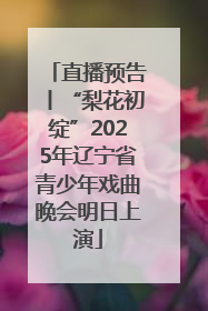 直播预告丨“梨花初绽”2025年辽宁省青少年戏曲晚会明日上演