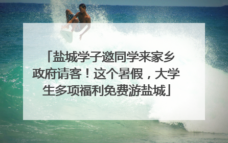 盐城学子邀同学来家乡 政府请客！这个暑假，大学生多项福利免费游盐城