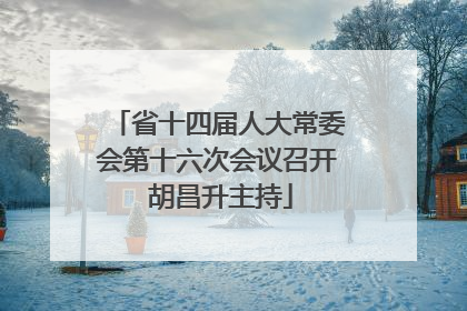省十四届人大常委会第十六次会议召开 胡昌升主持