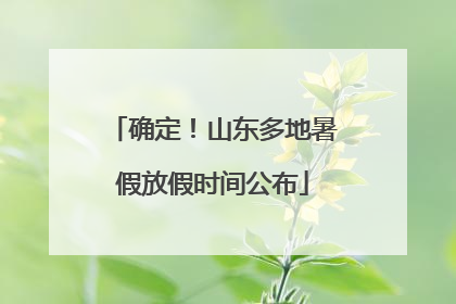 确定！山东多地暑假放假时间公布