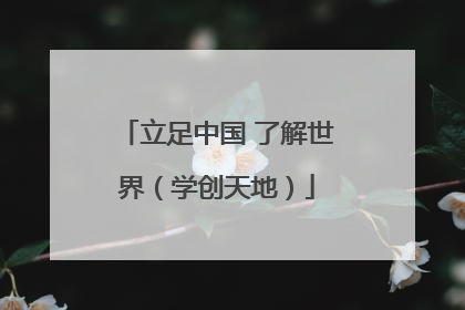 立足中国 了解世界（学创天地）