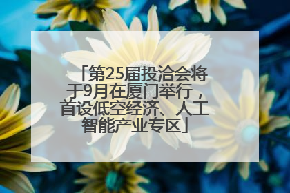 第25届投洽会将于9月在厦门举行，首设低空经济、人工智能产业专区