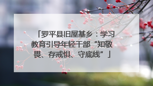罗平县旧屋基乡：学习教育引导年轻干部“知敬畏、存戒惧、守底线”