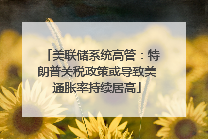 美联储系统高管：特朗普关税政策或导致美通胀率持续居高