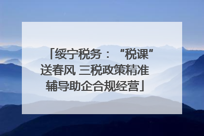 绥宁税务：“税课”送春风 三税政策精准辅导助企合规经营