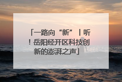 一路向“新”丨听！岳阳经开区科技创新的澎湃之声