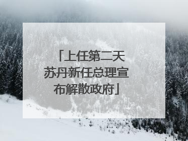 上任第二天 苏丹新任总理宣布解散政府