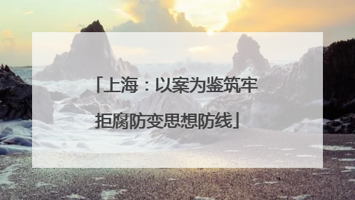 上海：以案为鉴筑牢拒腐防变思想防线