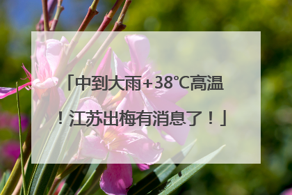 中到大雨+38℃高温！江苏出梅有消息了！