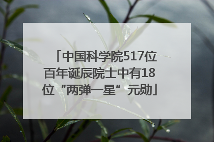 中国科学院517位百年诞辰院士中有18位“两弹一星”元勋