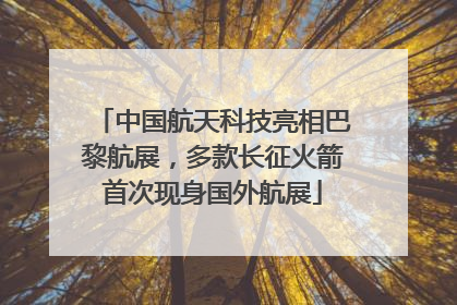 中国航天科技亮相巴黎航展，多款长征火箭首次现身国外航展