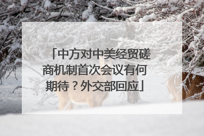 中方对中美经贸磋商机制首次会议有何期待？外交部回应