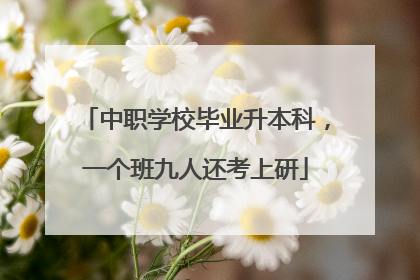 中职学校毕业升本科，一个班九人还考上研