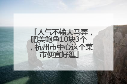 人气不输大马弄，肥美鲍鱼10块3个，杭州市中心这个菜市便宜好逛