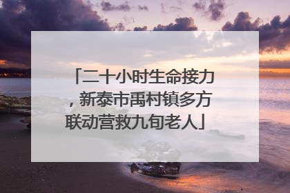二十小时生命接力，新泰市禹村镇多方联动营救九旬老人