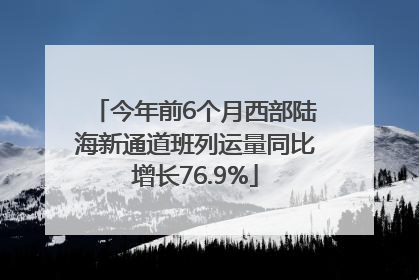 今年前6个月西部陆海新通道班列运量同比增长76.9%