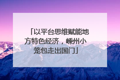 以平台思维赋能地方特色经济，嵊州小笼包走出国门