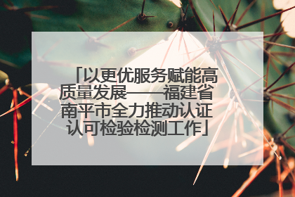 以更优服务赋能高质量发展——福建省南平市全力推动认证认可检验检测工作