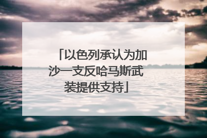 以色列承认为加沙一支反哈马斯武装提供支持