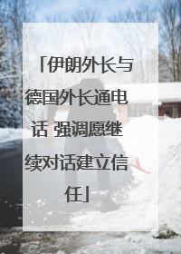 伊朗外长与德国外长通电话 强调愿继续对话建立信任