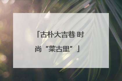 古朴大吉巷 时尚“菜古里”