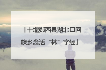 十堰郧西县湖北口回族乡念活“林”字经