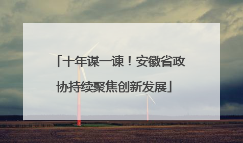 十年谋一谏！安徽省政协持续聚焦创新发展