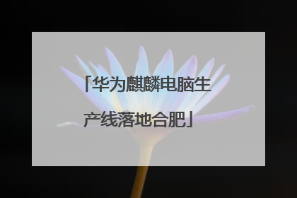 华为麒麟电脑生产线落地合肥
