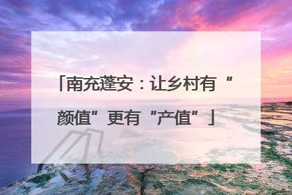 南充蓬安：让乡村有“颜值”更有“产值”