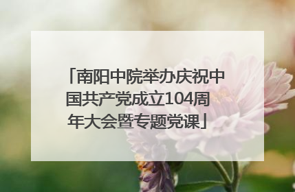 南阳中院举办庆祝中国共产党成立104周年大会暨专题党课
