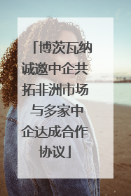 博茨瓦纳诚邀中企共拓非洲市场 与多家中企达成合作协议