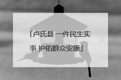 卢氏县 一件民生实事 护佑群众安康