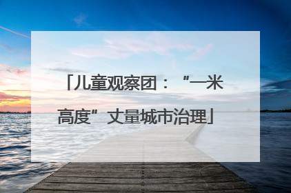 儿童观察团：“一米高度”丈量城市治理