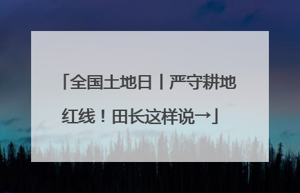 全国土地日丨严守耕地红线！田长这样说→